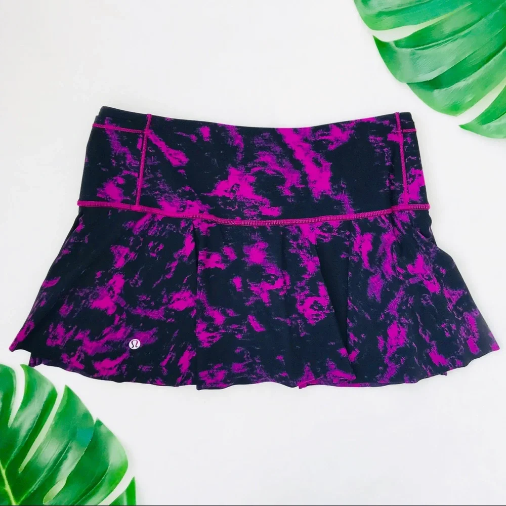 Women’s Black and Magenta Athletic Skirt Shorts